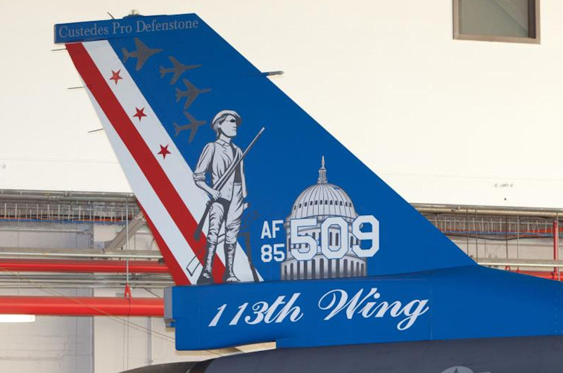 The Tail Flash with previous fighter flown by the D.C ANG